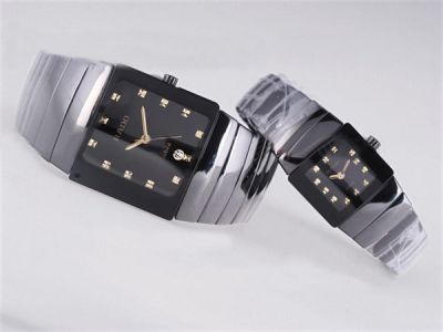 Rado DiaStar Black Dial Replica Watch for Couple